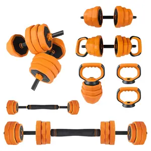 Garvee 4-in-1 adjustable dumbbell set (44/66/88 lb) – convertible into barbell, kettlebell, and push-up stand, home fitness equipment for men and women, space-saving weights with PVC coating