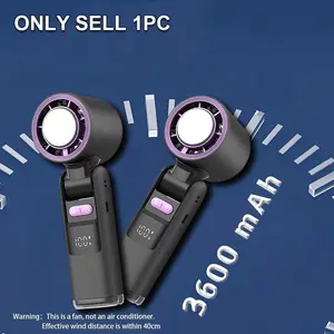 Portable Handheld Fan K801, Digital Display Mini Fan, 199 Speeds, with Flashlight Student Office Use, Summer Cooling Fan, Rechargeable Personal Fan