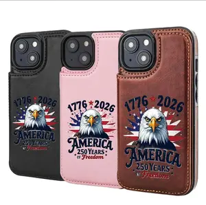 4th of July Wallet Wallet independence Day Phone Case，250th Anniversary - Personalized Wallet Phone Case， PU Leather Magnetic ，Closure Shockproof Flip Cover Phone Case For 17 16 15 14 13 12 11 X XS AIR PRO PLUS MAX AIR Phone Case #YJPBKJNR2