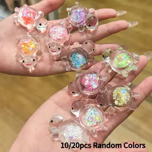 10/20pcs Glow-in-the-Dark Sea Turtle Decorations, Colorful Confetti Turtle Statues, Indoor & Outdoor Use, Perfect for Parties, Festivals, and Anime-Themed Home Decor, Party Accessories | Whimsical