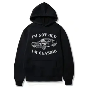 Funny Old Man Guy Humor Saying Classic Car Graphic Hoodie