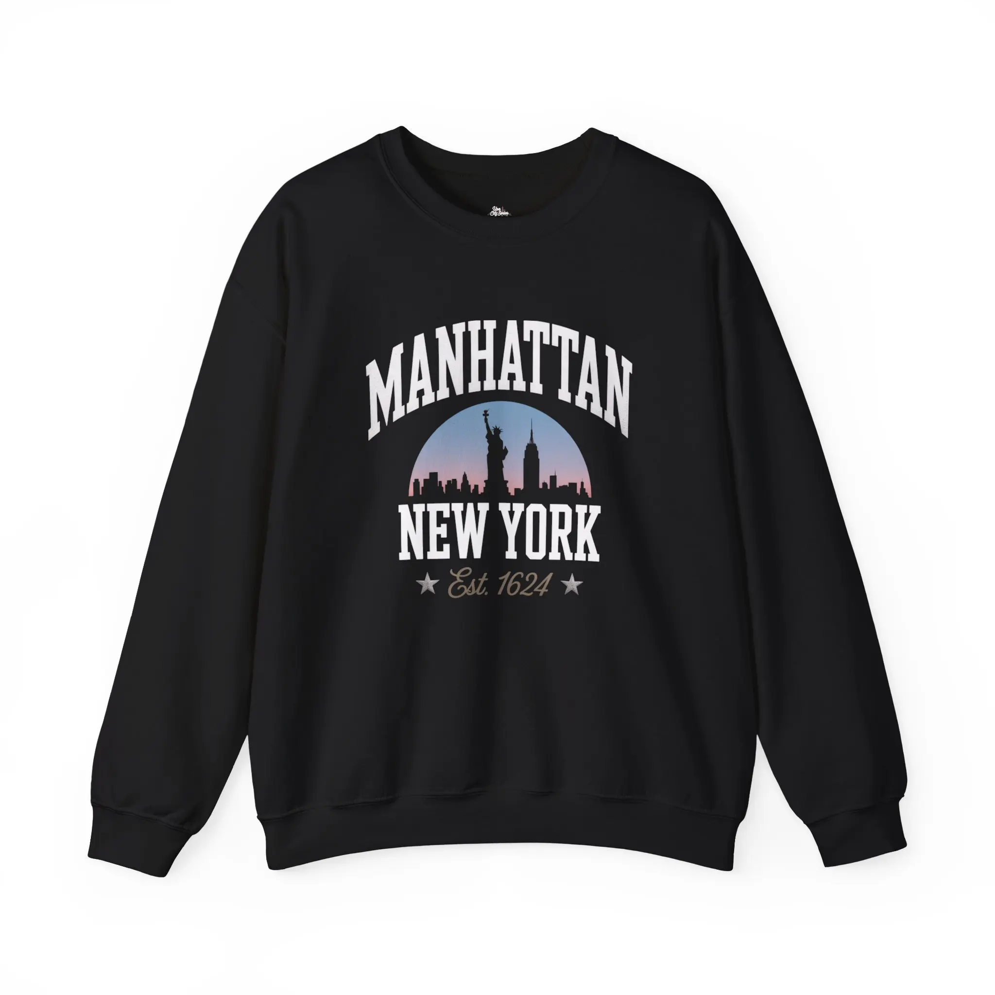 Manhattan NYC Est. 1624 Collegiate Cotton Crewneck Sweatshirt | USA City Series Edition