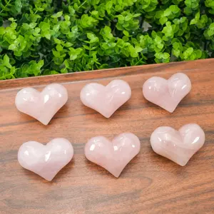 Hand-Carved Rose Quartz Heart - 2.4" Large Natural Pink Crystal Love Stone, Polished Healing Gemstone Heart for Heart Chakra Balancing, Meditation, Aesthetic Home Decor & Romantic Gift