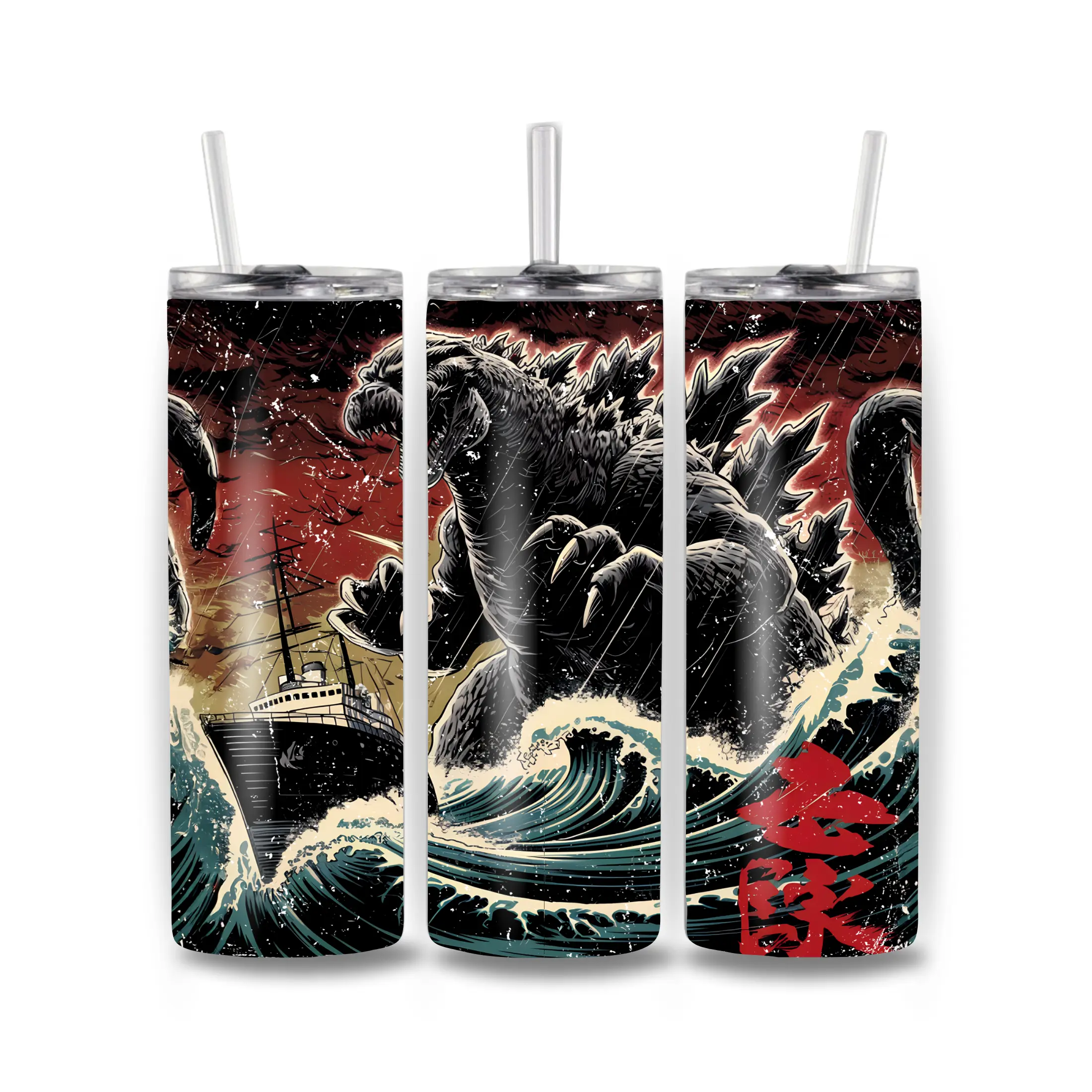 Godzilla-Inspired OZ Tumbler, Kitchenware Drinkware Water Bottle