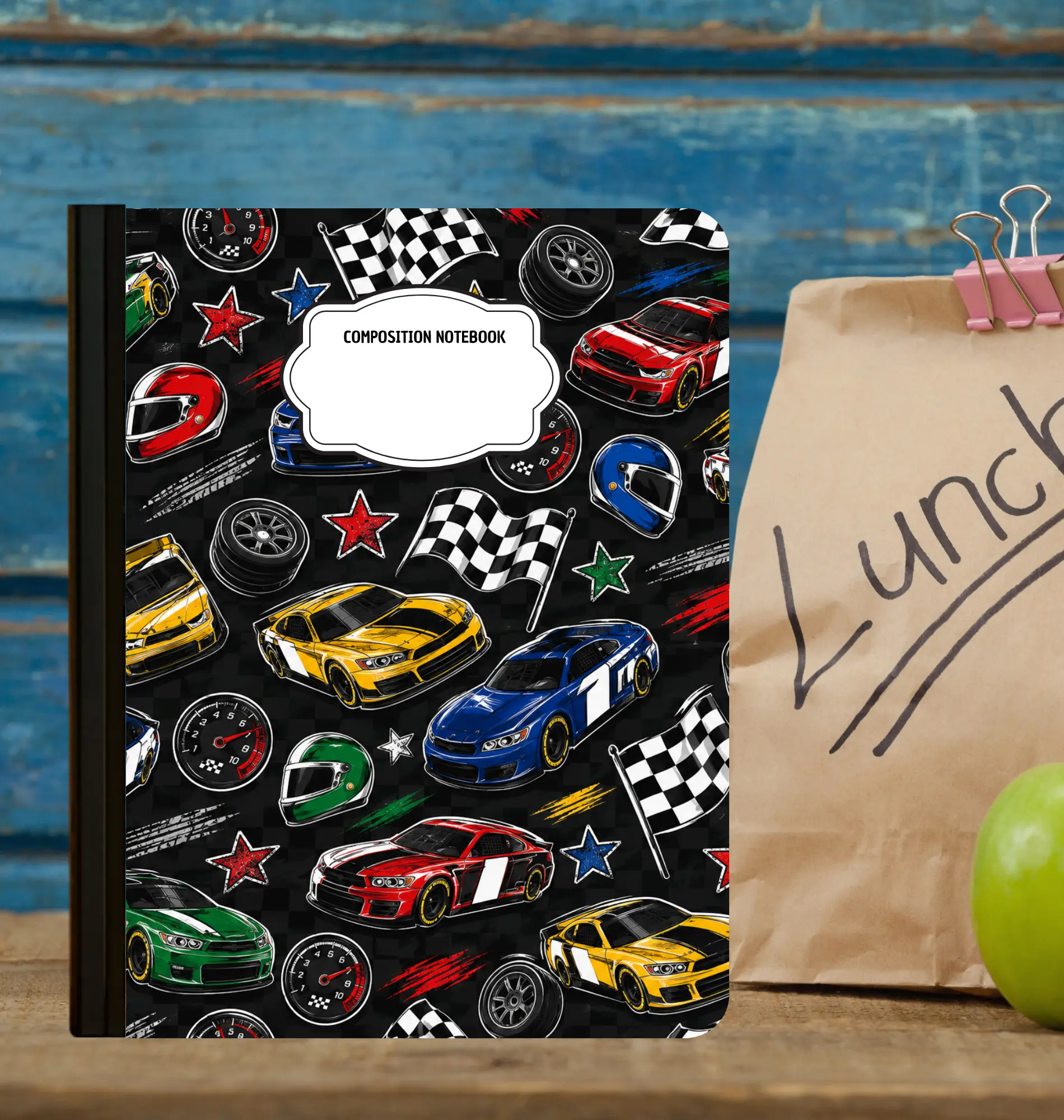 Composition Book - Racing pattern