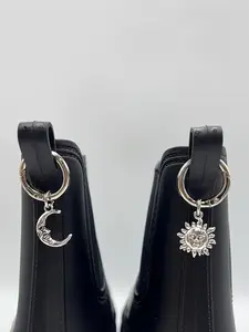 1pc Moon Shoe Buckle + 1pc Sun Shoe Buckle Set, Detachable DIY Boot Decoration Accessories, Shoe Charms, Casual Style for All Seasons, Removable Shoe Clips