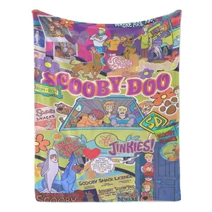 Scooby-Doo patchwork blanket, super soft flannel blanket -Suitable for bedrooms, sofas, travel, and camping，Soft and comfortable，Multiple sizes，Durable and resistant to pilling，Suitable for adults and children，The perfect holiday gift
