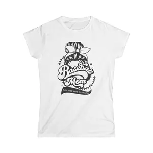 Baseball Mom Graphic Tee | Mom Messy Bun Design, Sports Mom Shirt