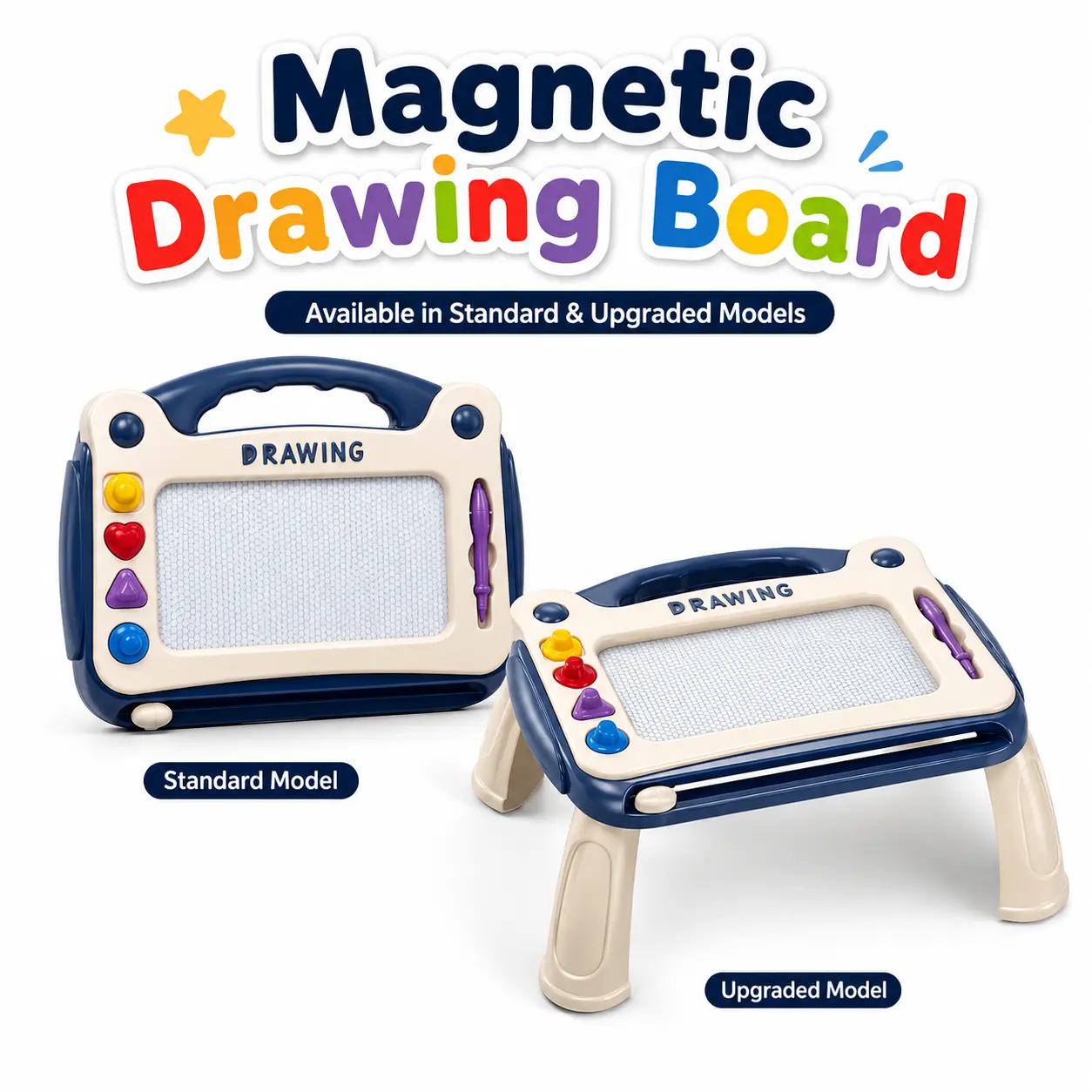 Magnetic Drawing Board, Toddler Girl Toys for 1-3 Year Old, Doodle Board Pad Learning and Educational Toys for 1 2 3 Year Old Baby Kids Birthday Gift (