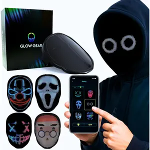 Face Transforming LED Mask App-Controlled Light Up Cosplay Mask with 115+ Animated Faces, Customizable LED Patterns for Rave, Festival, Halloween, DJ Accessory