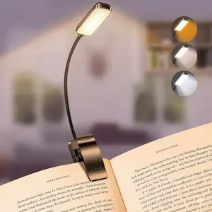 9 LED Rechargeable Book Light for Reading in Bed - Eye Caring 3 Color Temperatures,Stepless Dimming Brightness,80 Hrs Runtime Small Lightweight Clip On Book Reading Light for Studying-Pink