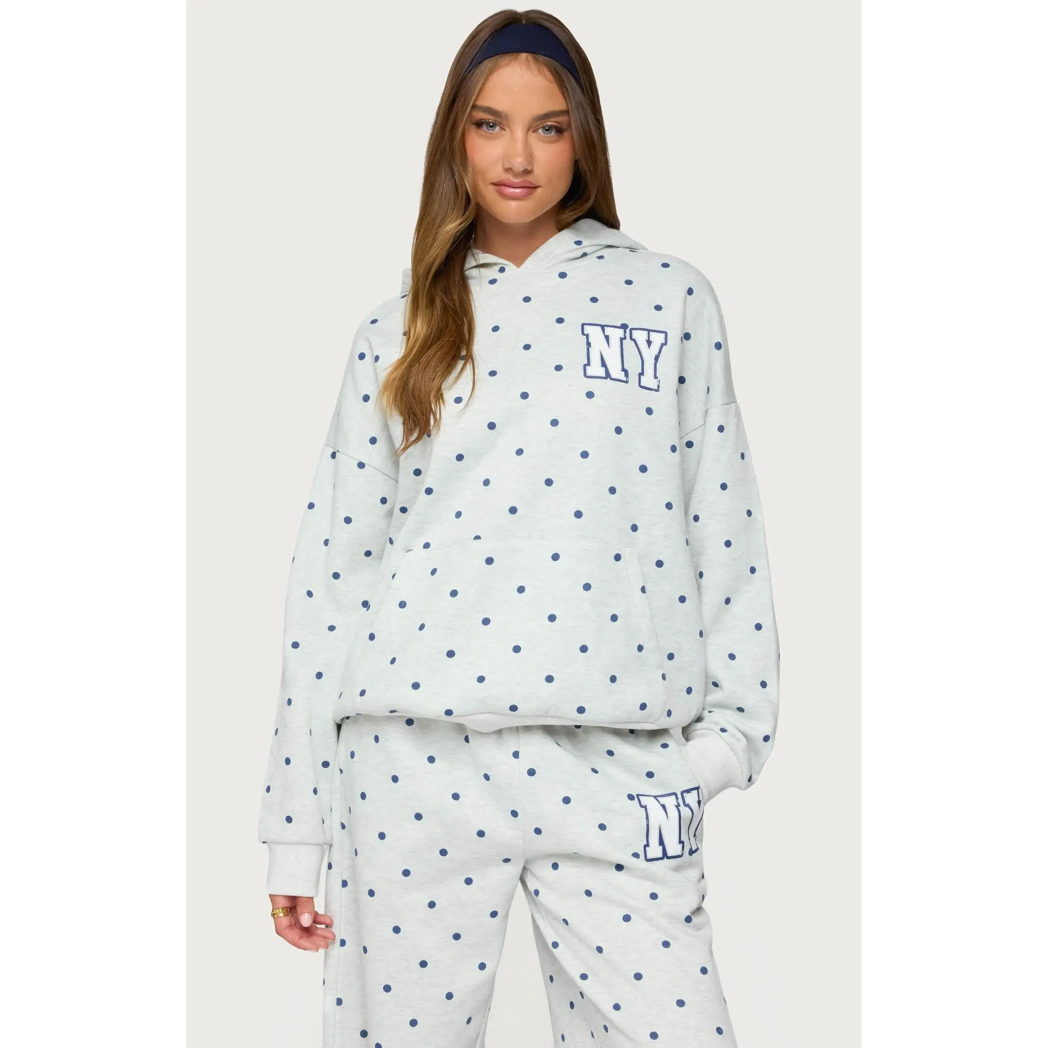 Edikted Women's NY Babe Polka Dot Hoodie