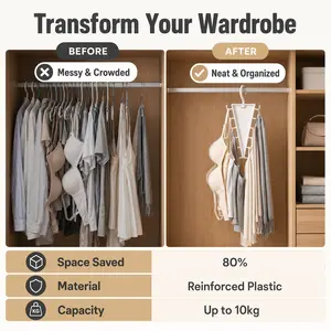 Closet Chaos? Gone. This V-Hanger Doubles Your Storage Space!12 Hooks + 360° Spin = No More Digging For Your Stuff! Sturdy Enough For All Your Stuff — No More Slipping Hats or Broken Hangers!