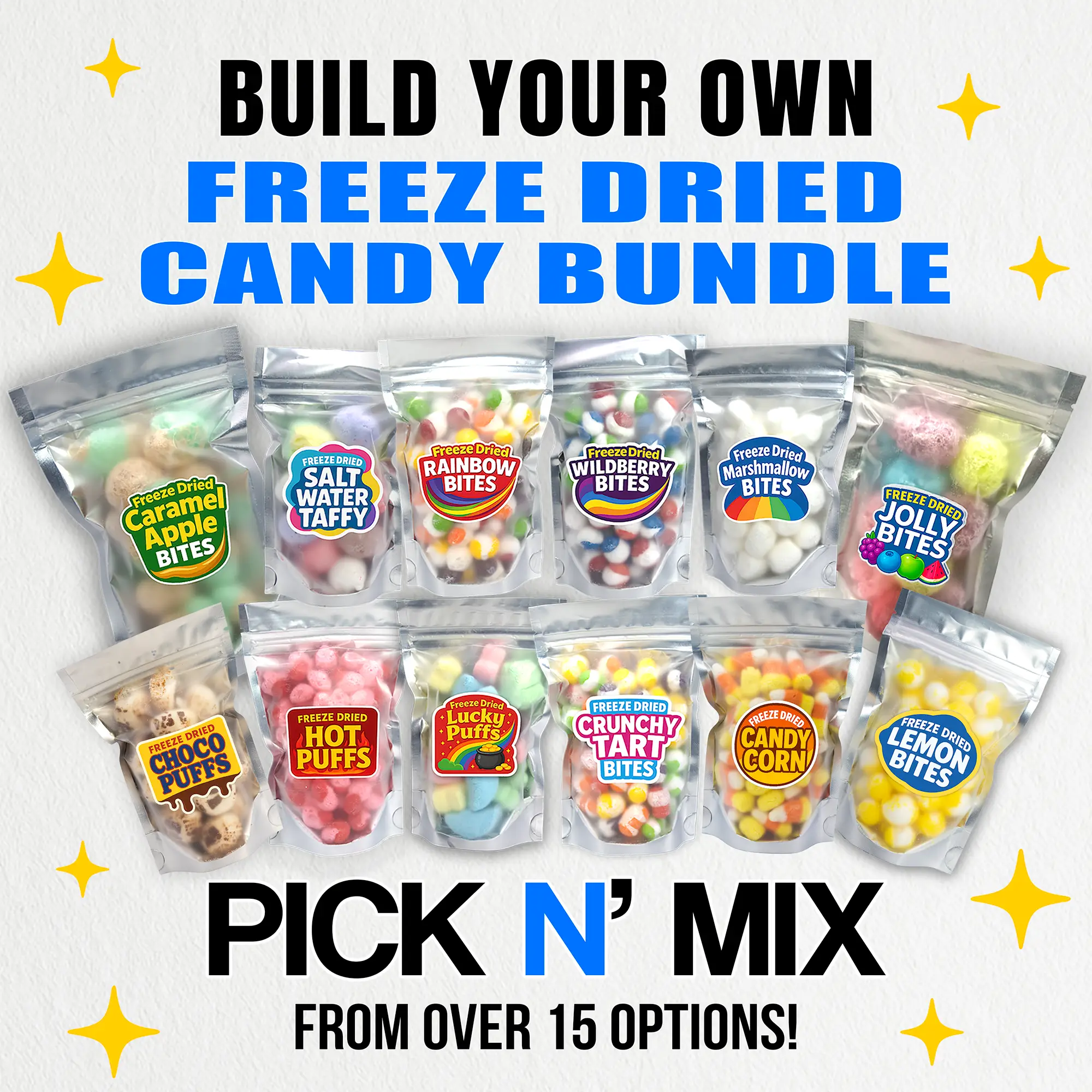 Freeze Dried Candy - Build Your Own Bundle! - Pick N' Mix From Over 15+ Options! - Freshly Made - Sweet Snack Bonbon