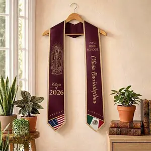 EastJia 2026 Mexican American Made in USA Floral Stole - Custom Personalized Name Graduation Sash,WHIMCHOIT, Reusable Washable Polyester, Elegant Senior Gift & Ceremony Accessory, Summervibes