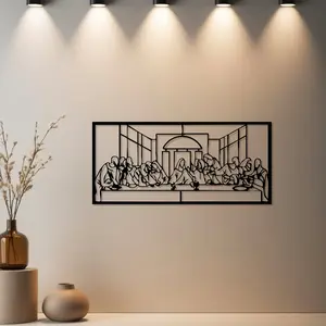 Housewarming Gift, 1pc Last Supper Metal Wall Art, Western Wall Art, Decoration with Premium Finish - Ideal Gift for Fall Decor & Birthday & Housewarming & Christmas (Sunflower Themed Gift) - Home
