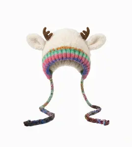 Festive Christmas Antler Hat — A multi-use knitted hat offering ear protection, windproof warmth, and a comfortable fit for the whole family. Designed to be worn by adults without limiting head circumference. Perfect for Thanksgiving & Christmas holidays.