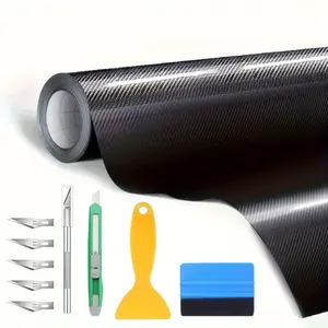 1FT x 10FT 6D Black Carbon Fiber Vinyl Wrap - Anti-Wrinkle, Air Release Automotive Wrap - DIY Decals Self Adhesive Car Vinyl Sticker for Interior/Exterior - Tools & Hardware.