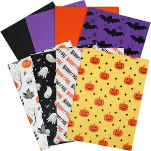 120 Sheets Halloween Tissue Paper for  Bags, 20" x 14" Black Orange  Wrapping Tissue Paper with  Bat Pumpkin Maple Leaf  for Halloween Decoration