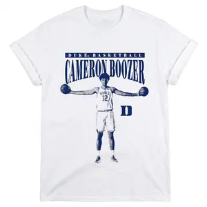 [FreeShip] Cameron Boozer Duke Basketball Tee - Premium Cotton Halftone Graphic - Classic Game Day Outfit for Fans