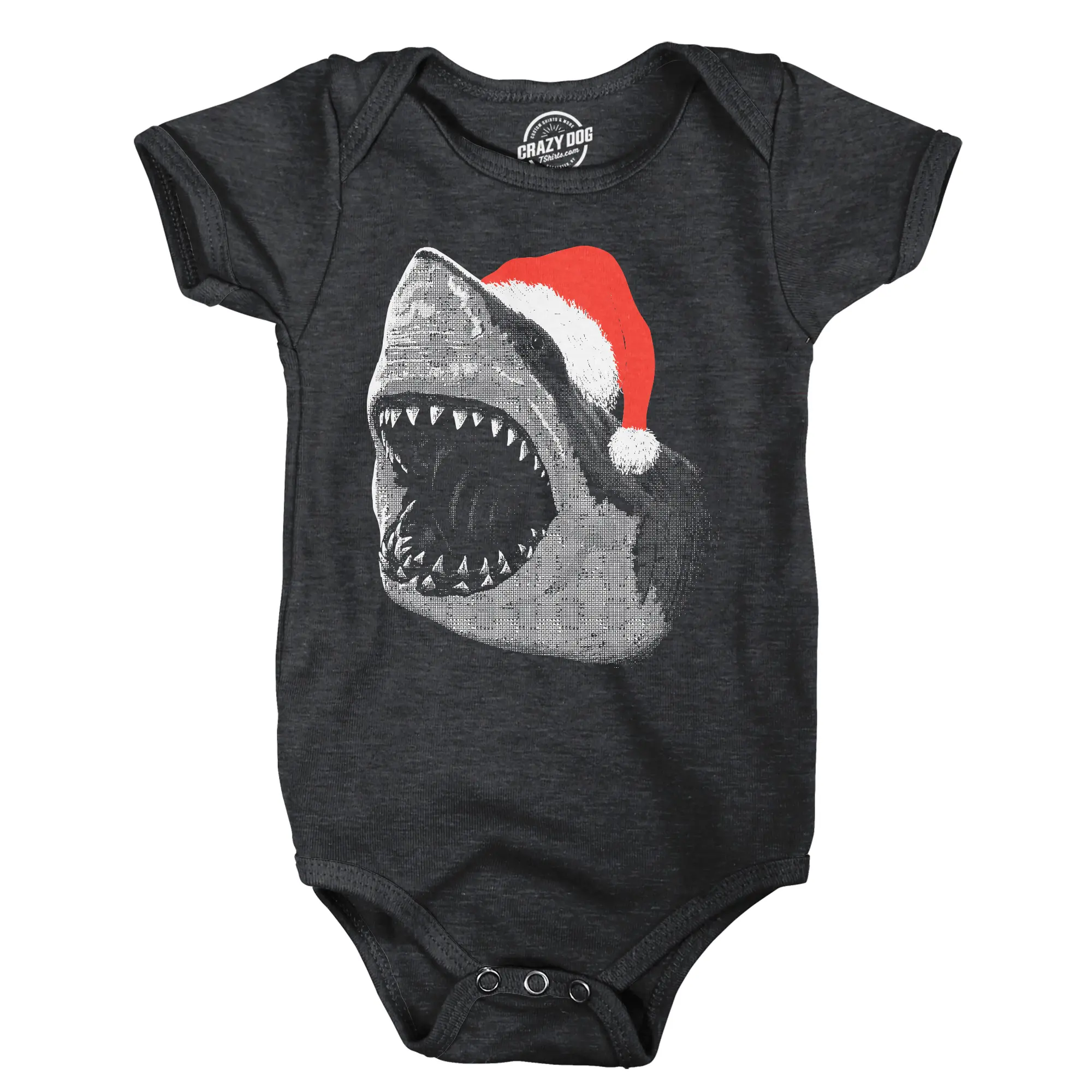 Santa Jaws Baby Bodysuit Funny Sarcastic Christmas Graphic Novelty Jumper For Infants Funny Baby Onesies Christmas Clothes for Baby Funny Shark Onesie Novelty Onesie Black -