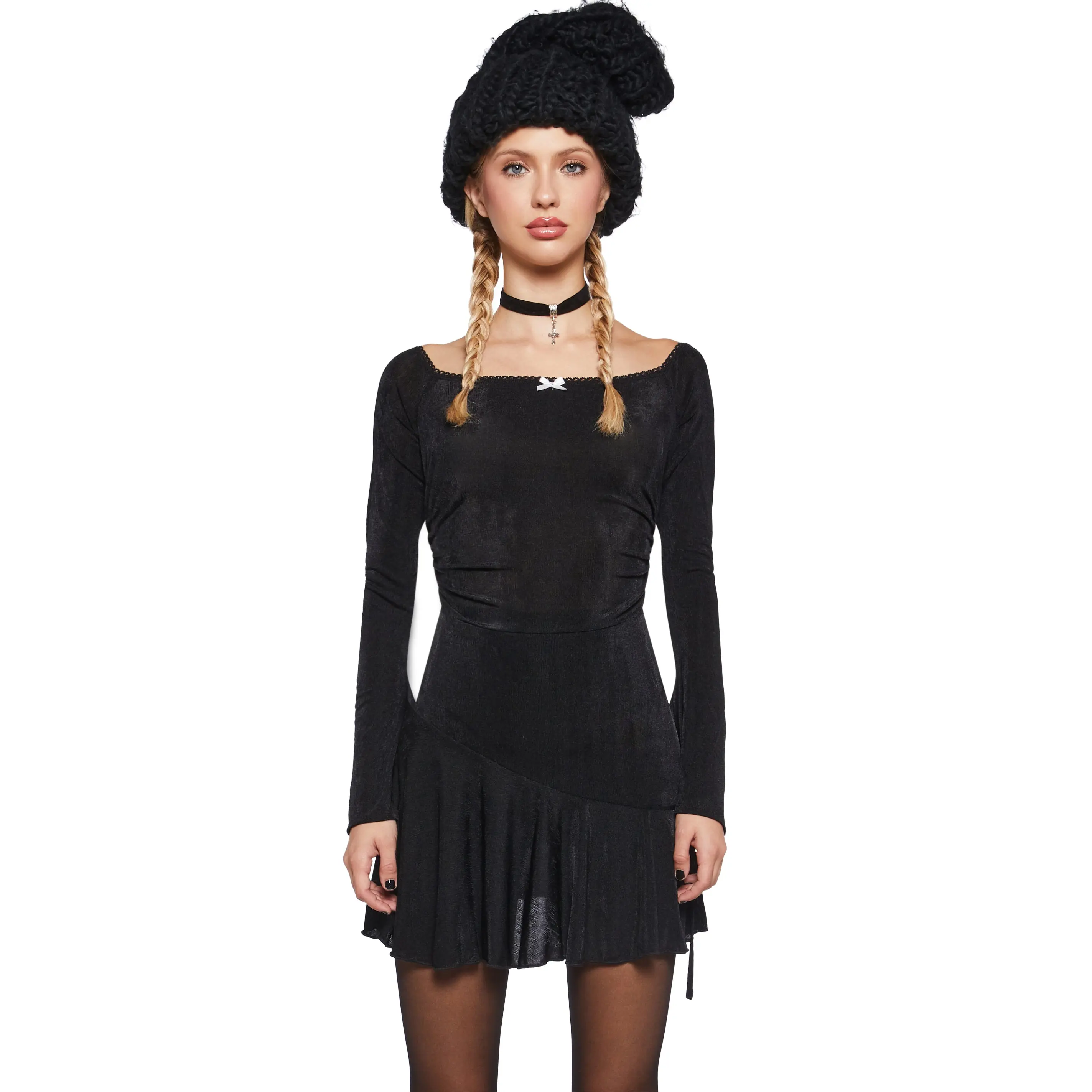 Nonchalant Energy Mini Dress - Black