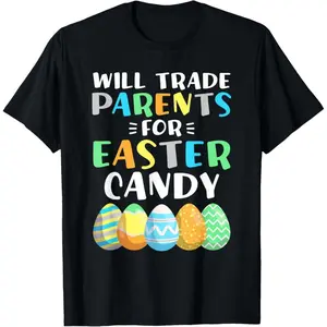 100% Premium Cotton graphic tees Will Trade Parents For Easter Candy Eggs Boys Easter T-Shirt