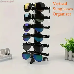 Desktop 6-Pair Eyeglass Display Stand, Countertop Sunglasses Organizer Rack, Durable Eyewear Holder for Retail Stores, Home Use, Shop Showcases & Eyewear Collection