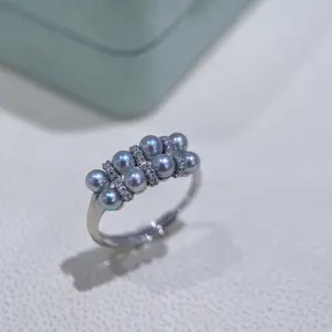 S925 seawater madama pearls ring adjustable amazing luster pearls