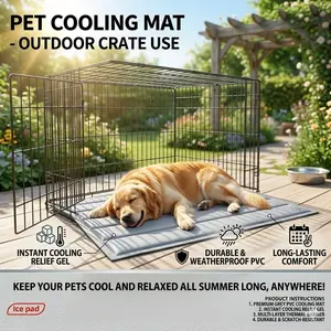 Summer Pet Cooling Mat for Dogs and Cats, PVC Waterproof Gel Ice Bed, Scratch-Resistant Self-Cooling Blanket Pad, Indoor and Outdoor Cage Use
