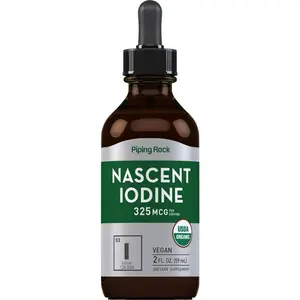 Piping Rock Nascent Iodine Drops Organic | 2 fl oz | Liquid Vegan Supplement | Non-GMO, Gluten Free