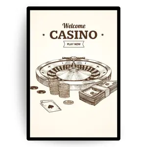 Roulette Casino Poster – Vintage Gambling Art Print, Money and Poker Decor for Game Room or Bar
