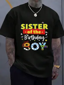 100% Cotton Sister Of The Birthday Boy Toy Familly Matching Story T-Shirt, Graphic Tees Men,Summer Tops