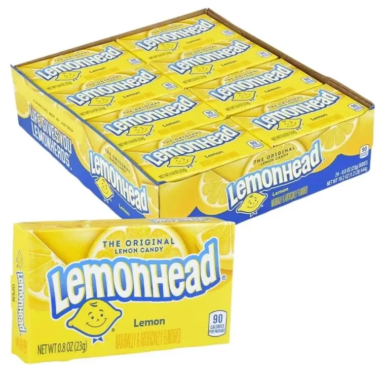 Lemonhead Hard Lemon Candy, 0.8 Ounce Treat-Size Theater Candy Boxes (Pack of 24)