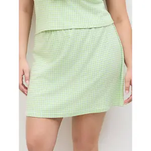 Cider [size 12/14-24] Mid Rise Gingham Split Mini Skirt Curve & Plus