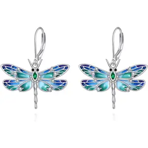 Animal Dangle Earrings for Women 925 Sterling Silver Dragonfly Dangle Earrings Cute Animal Jewelry Gifts for Mother's Day Father's Day
