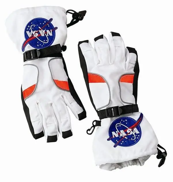 212 MAIN Fingered Space Astronaut Gloves - White, Small Youth Size Men's Special Occasion Costume Ensemble, NASA Patches, Textured Palm for Enhanced Grip, Detailed Accessory
