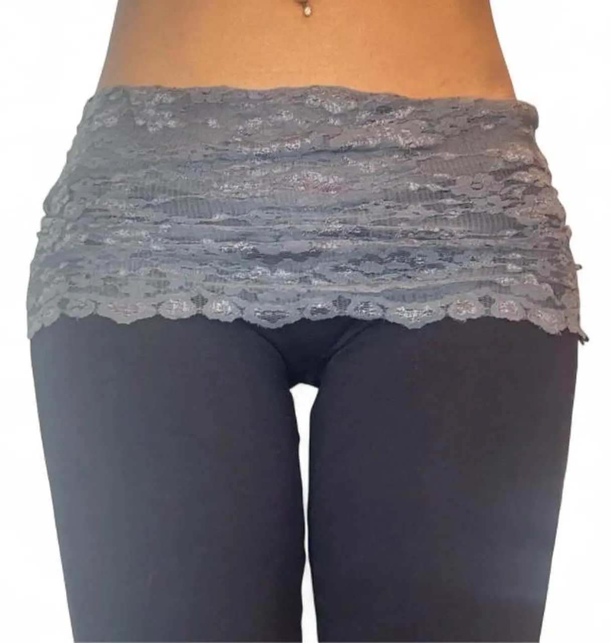 Lace Foldover Flare Leggings
