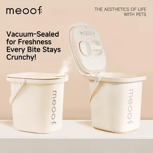 Meoof Vacuum-Sealed Pet Food Bucket Storage 13L/15 lb for Dogs, Cats & Small Animals with Shovel for Freshness