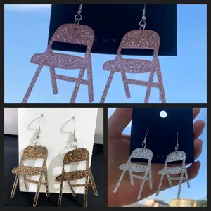 Chair Earrings, Fun Earrings, Dangle Earrings. Novelty Earrings, Glitter Earrings, Cute Earrings