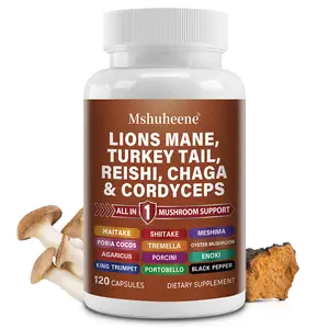 Lion's Mane & Reishi Mushroom Health Supplement — Supports Brain Memory, Focus, and Mental Clarity 120 Capsules