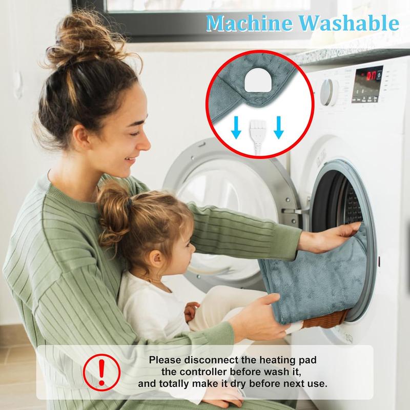 Heating Pad for Back Pain Relief Electric Heating Pad Wrap for Period Cramps Lower Back Neck Shoulders Pain Relief 6-Hour Auto Shut Off 12x24 Heated Pad + 20" Belt Adjustable 4 Timer 6 Heat Level