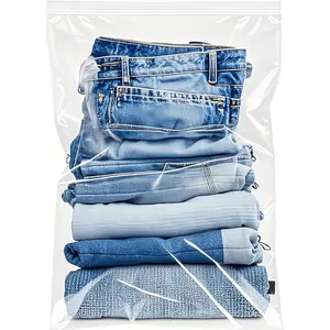 Large 5 Gallon Plastic Storage Bags (10 Pack) - 18" x 24", 2.4 Mil Thick, Resealable Clear Zipper Bags for Clothes, Travel & Moving
