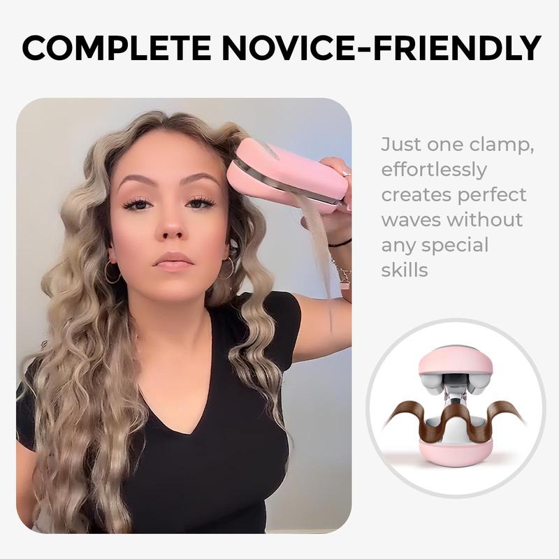 TYMO ROVY Beach Waves Curling Wand, Ionic Deep Waver Hair Curler Tool With Ceramic 3 Barrel For Women, Dual Voltage, Anti-Scald, Easy To Use Crimper Iron Hair Crimper Bed Head Waver Comfort, Hollywood Waves,Styling Kit,Negative Ion