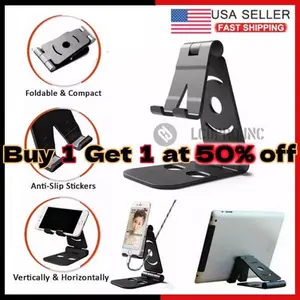 Universal Cell Phone Tablet Desk Stand Holder Mount Cradle Adjustable Foldable