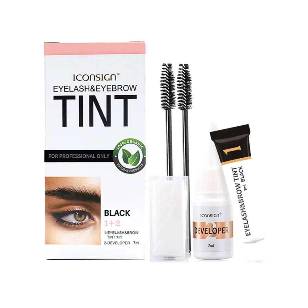 Professional Two-In-One Eyelash and Brow Dye Set, Eyebrow Tint Kit, Eyebrow Products, Brow Tint, Long-Lasting Natural Color Balm, Bold Clear Lashes & Brows Instantly, Valentine's Gift