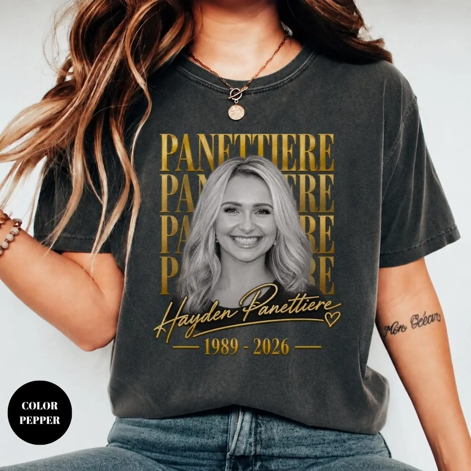 Fan Memorial Graphic Tee - Hayden Panettiere Memorial Shirt, RIP Hayden Panettiere Tee, Celebrity Remembrance Gift, In Loving Memory Tribute T-Shirt