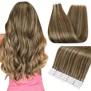 Tape In Hair Extensions 50g, 16–26 Inch Remy Human Hair, Ultra Thin Invisible Weft, Lightweight for Natural Looking Hair