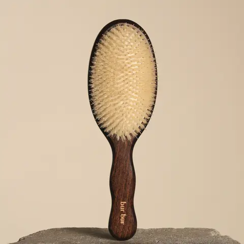 Bur Bur Mermaid Brush - Essential Brush with Ethically Sourced Bristles & Natural Rubber Cushion for Medium to Thick Hair