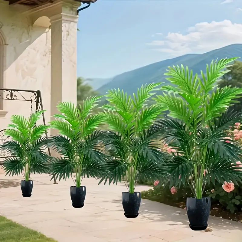 outdoor  treeArtificial palm tree-realistic outdoor/indoor decoration, high quality plastic all-season tropical imitation plant suitable for wedding, home, office, garden-no maintenance, modern style, durable plastic fiddle  leaf